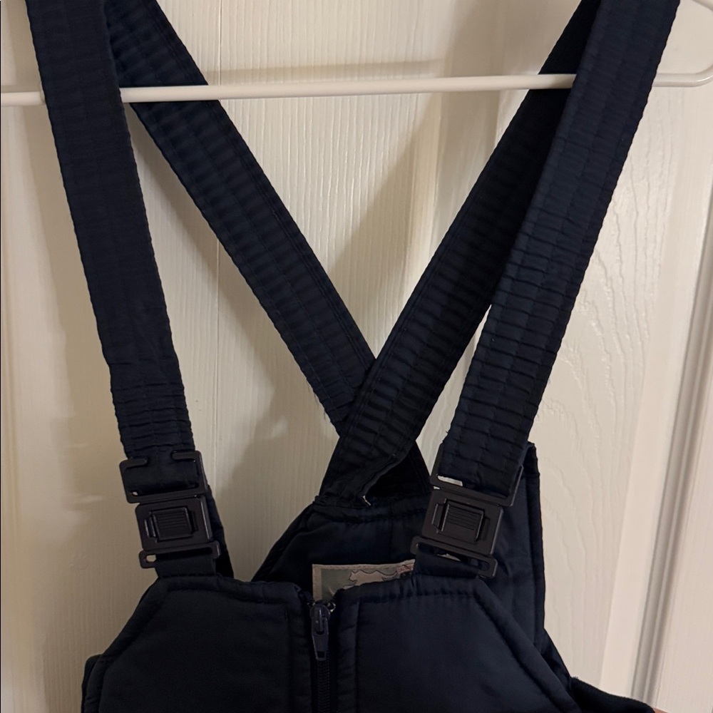 '80s Vintage Ski Lion Ski Snow Snowboarding Bib Overalls Navy Size M - Picture 7 of 7